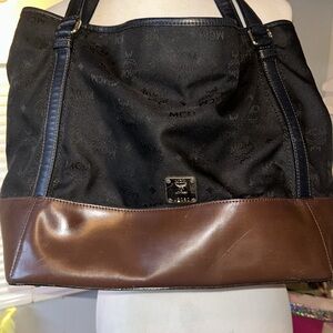 Mcm Nylon and Leather monogram Shoulder Bag